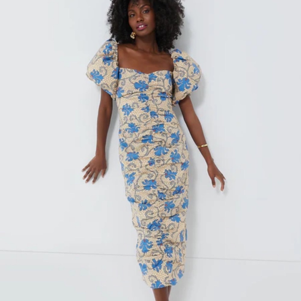 Beige Mosaic Bloom Tessa Dress